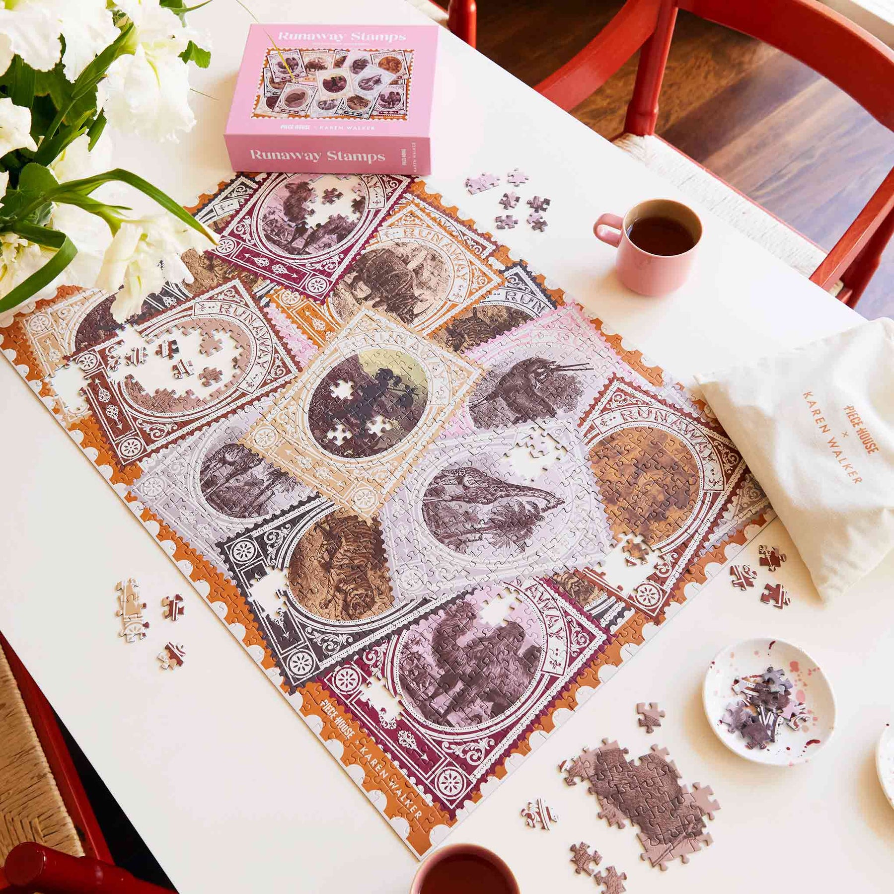 Karen Walker Runaway Stamps Jigsaw Puzzle, Brand Collab NZ