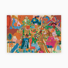 Fashion, fun jigsaw puzzle. New Zealand puzzle, artwork by NZ artist Hope McConnell. Fashionable friend 1,000 piece jigsaw puzzle. Colourful and modern.