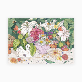 Floral bouquet jigsaw puzzle. New Zealand Art puzzle by NZ artist Laura Shallcrass. Beautiful flower modern puzzle. Great gift idea for her.